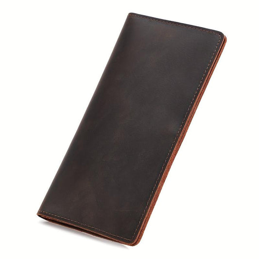 Vintage Cow Leather Wallet Men Long Wallet Clutch Bag Male Purse