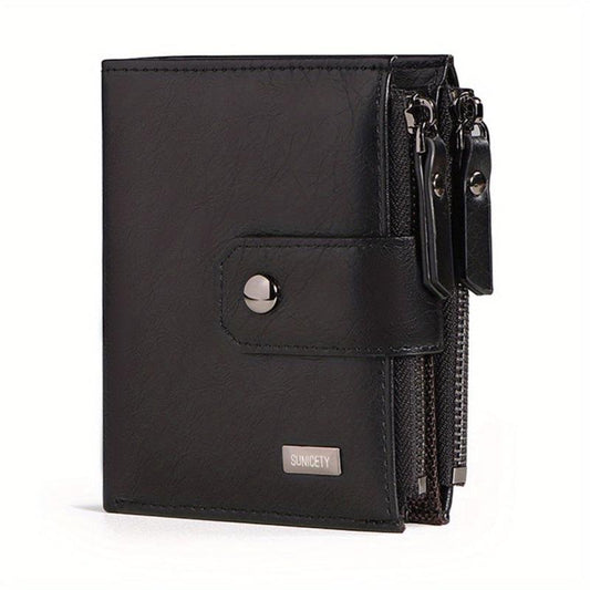 RFID Blocking Leather Wallet with Money Clip