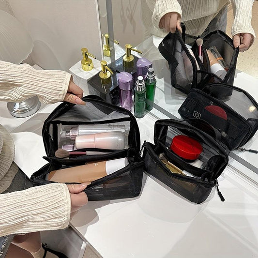 Mesh Cosmetic Bag Zipper Makeup Bag Storage Bag