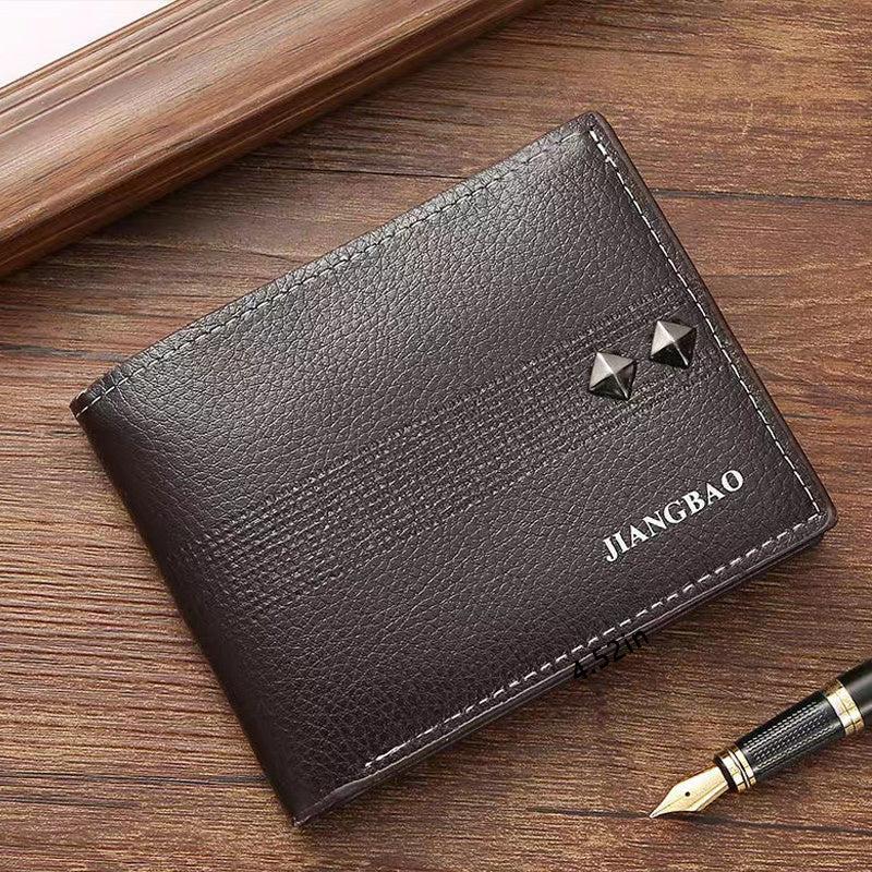 Men's Rivet Pattern Short Wallet with Card Slots