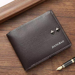 Men's Rivet Pattern Short Wallet with Card Slots