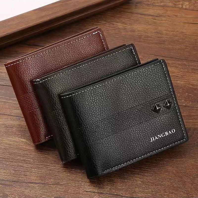Men's Rivet Pattern Short Wallet with Card Slots