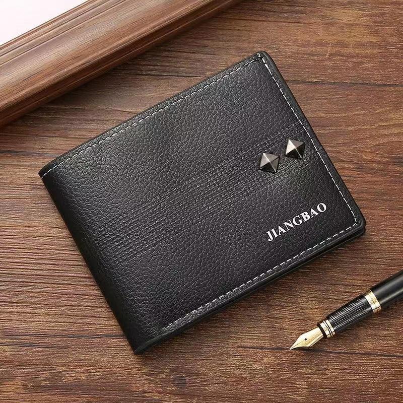 Men's Rivet Pattern Short Wallet with Card Slots