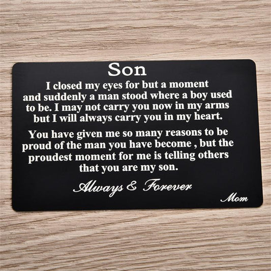 Son&Daughter Wallet Insert Card From Mom&Father