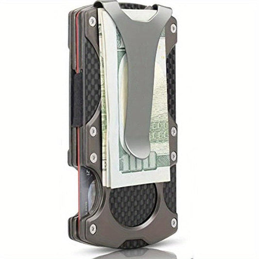 Carbon Fiber RFID Blocking Metal Wallet for Cash Credit Card