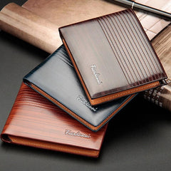 Men's Leather Billfold Wallet with Credit Card Slots