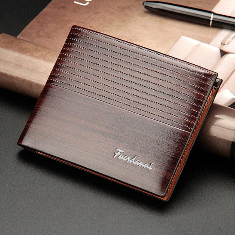 Men's Leather Billfold Wallet with Credit Card Slots