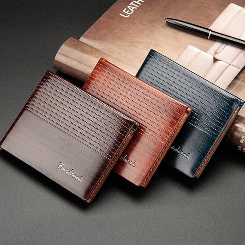 Men's Leather Billfold Wallet with Credit Card Slots