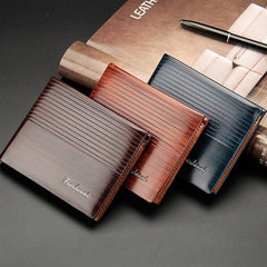 Men's Leather Billfold Wallet with Credit Card Slots