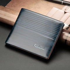 Men's Leather Billfold Wallet with Credit Card Slots