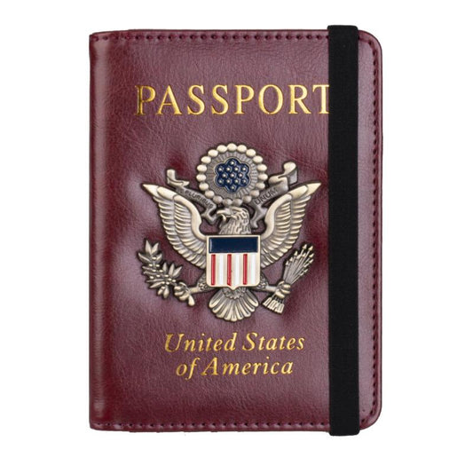 RFID Blocking Leather Passport Holder Case