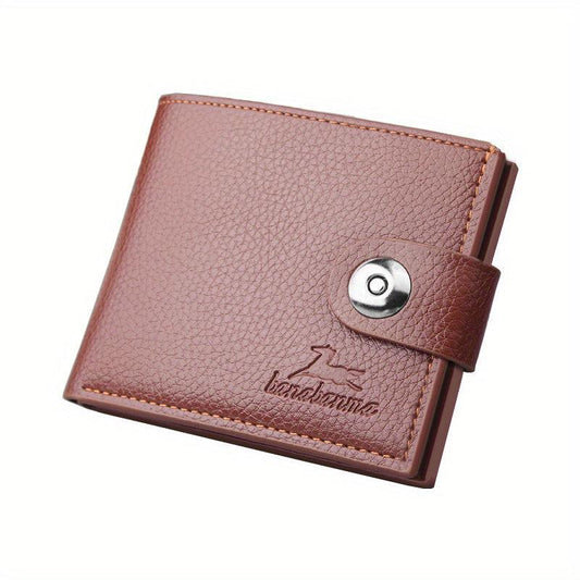 Men's Vintage Snap Button Horizontal Wallet