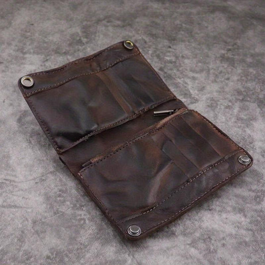 Vintage Leather Short Wallet Money Clip Card Holder Purse Coin Purse