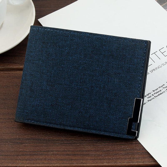 Men's Canvas Short Wallet Card Holder Coin Purse Gift