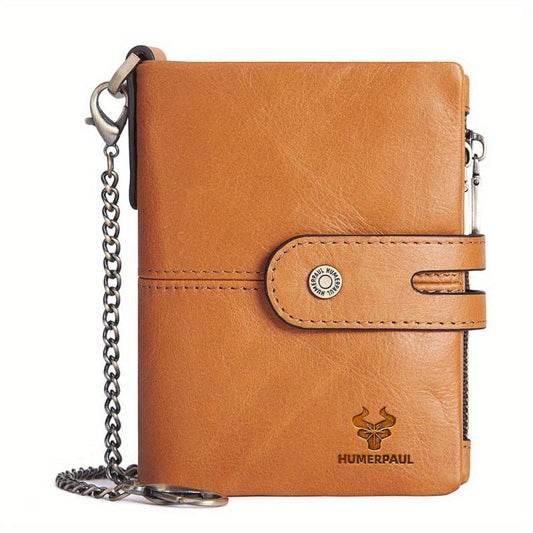 High RFID Blocking Leather Wallet with Coin Pocket for Men