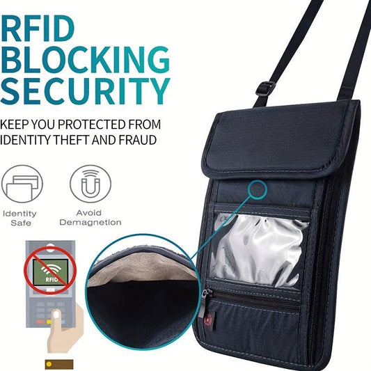 Men's RFID Neck Wallet Coin Purse