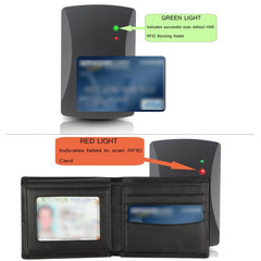 RFID Blocking Leather Bifold Wallet for Men with 2 ID Windows