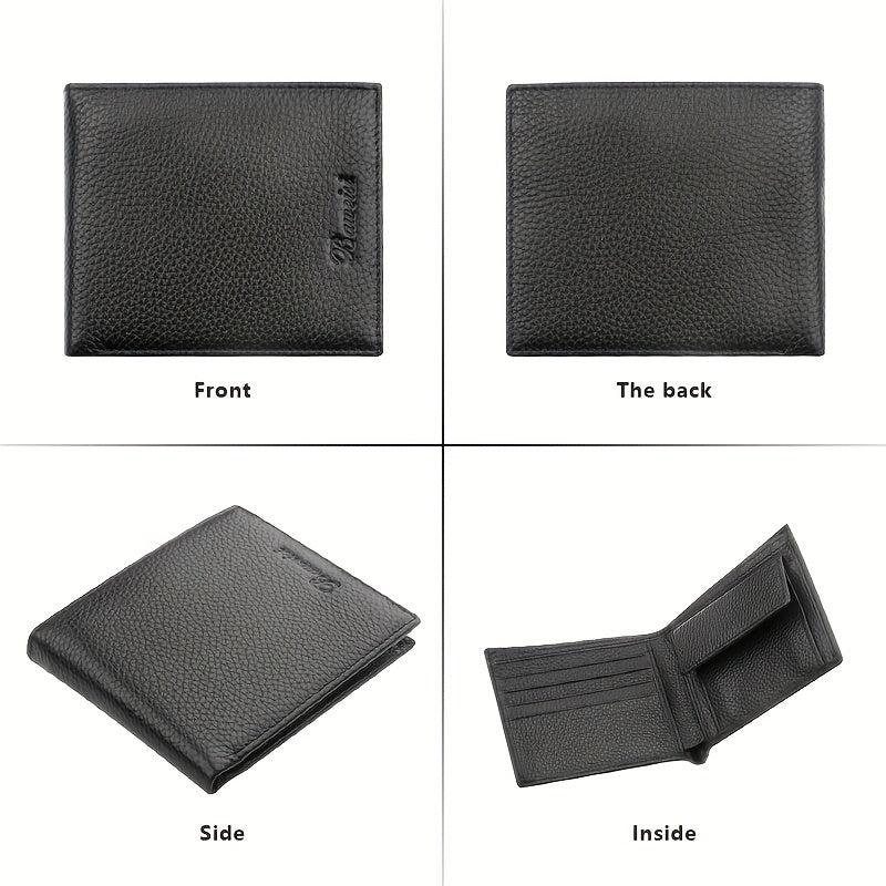 RFID Blocking Men's Leather Wallet with Coin Pouch