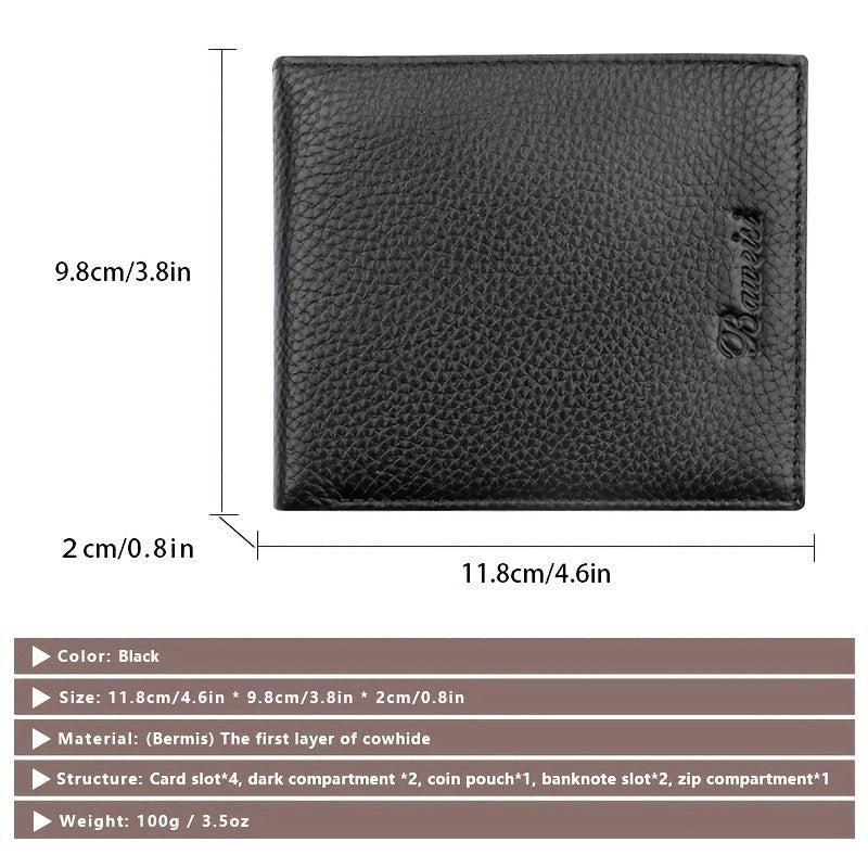 RFID Blocking Men's Leather Wallet with Coin Pouch