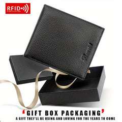 RFID Blocking Men's Leather Wallet with Coin Pouch
