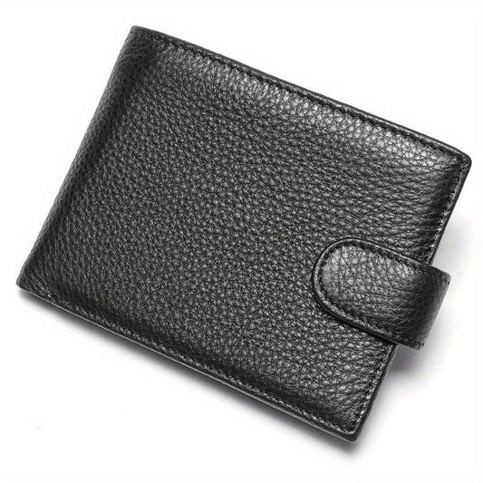Men's Short Cow Leather Coin Purse Hasp Wallet