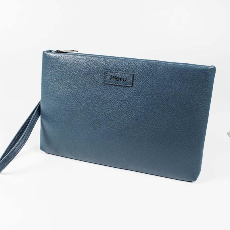 Men's Clutch Wallet Zipper Money Phone Coin Purse Leather Bag