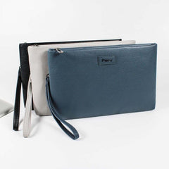 Men's Clutch Wallet Zipper Money Phone Coin Purse Leather Bag