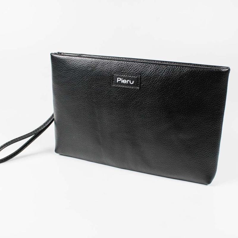 Men's Clutch Wallet Zipper Money Phone Coin Purse Leather Bag