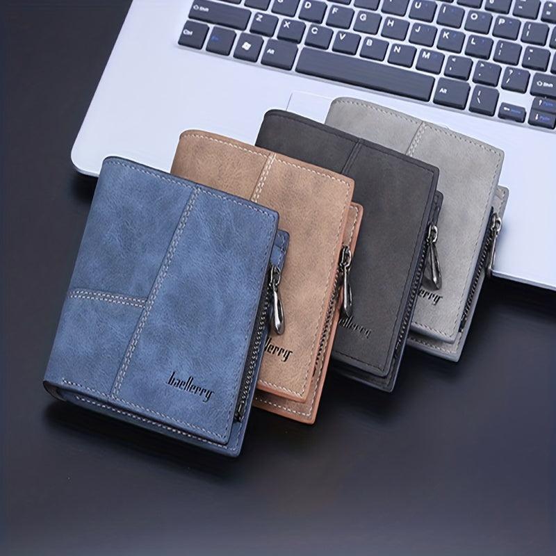 Men's Zipper Wallet Card Holder Coin Purse Vertical Horizontal