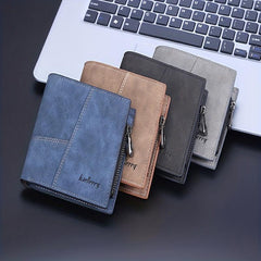 Men's Zipper Wallet Card Holder Coin Purse Vertical Horizontal