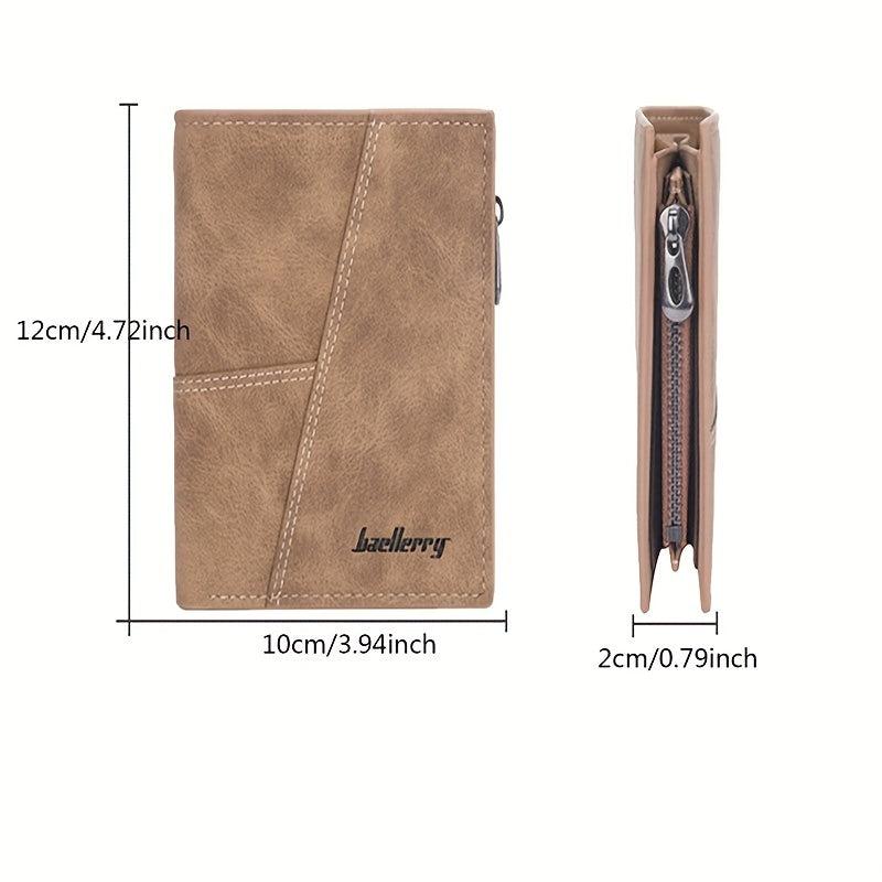 Men's Zipper Wallet Card Holder Coin Purse Vertical Horizontal