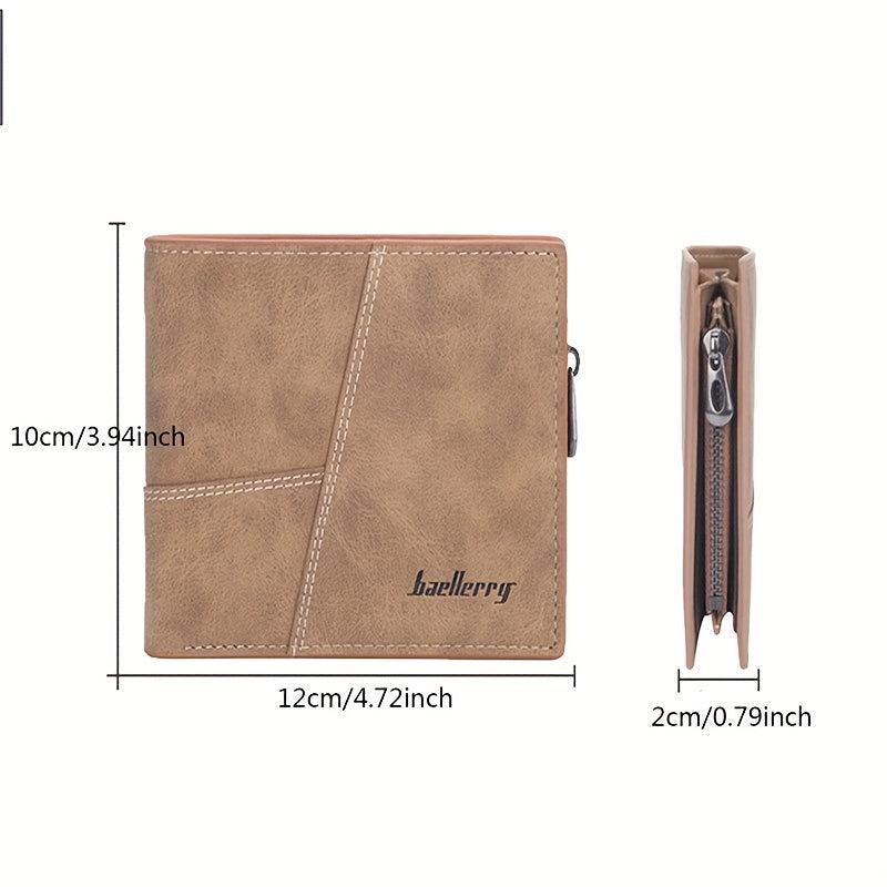 Men's Zipper Wallet Card Holder Coin Purse Vertical Horizontal