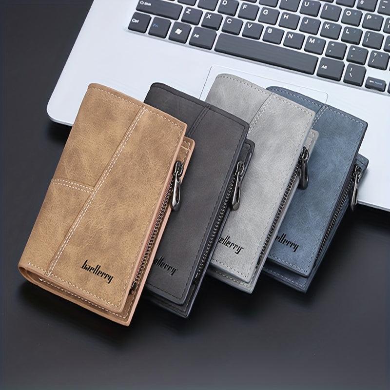 Men's Zipper Wallet Card Holder Coin Purse Vertical Horizontal