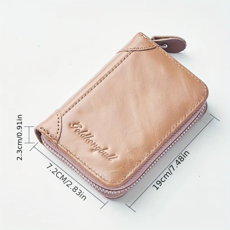 Men's Leather Card Holder Zipper Wallet Purse