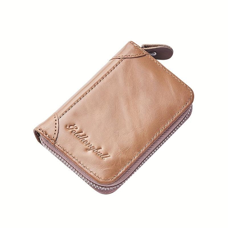 Men's Leather Card Holder Zipper Wallet Purse