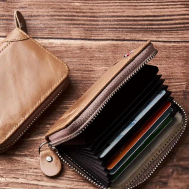 Men's Leather Card Holder Zipper Wallet Purse