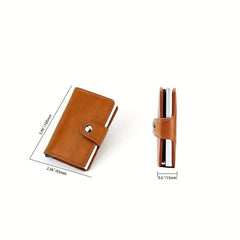 RFID Blocking Wallet Men PU Leather Credit Card Holder Anti Theft Technology