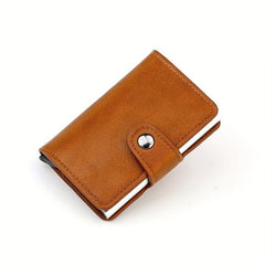 RFID Blocking Wallet Men PU Leather Credit Card Holder Anti Theft Technology