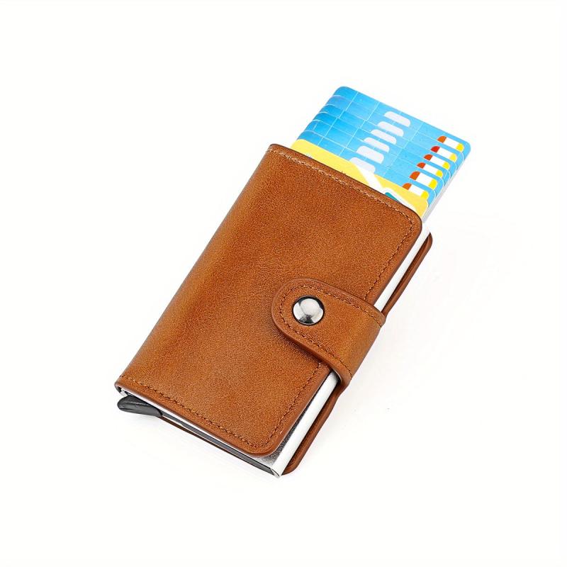 RFID Blocking Wallet Men PU Leather Credit Card Holder Anti Theft Technology