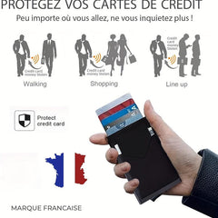 RFID Blocking Men's Business Card Wallet Pop Up Credit Card Holder