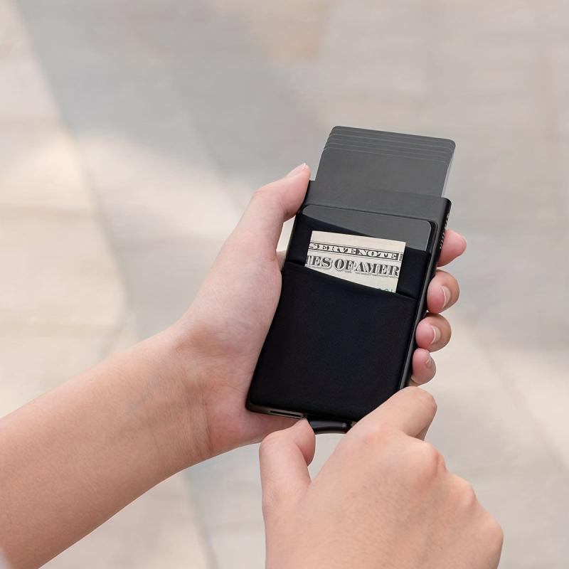 RFID Blocking Men's Business Card Wallet Pop Up Credit Card Holder