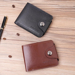 Men's Short Wallet w/ Magnetic Closure & Inside Zipper, PU Leather, Coin Pocket