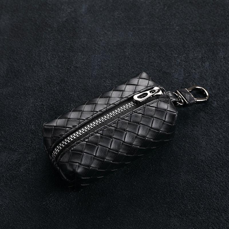 Men's Retro Woven Key Bag Coin Purse Large Capacity Key Bag