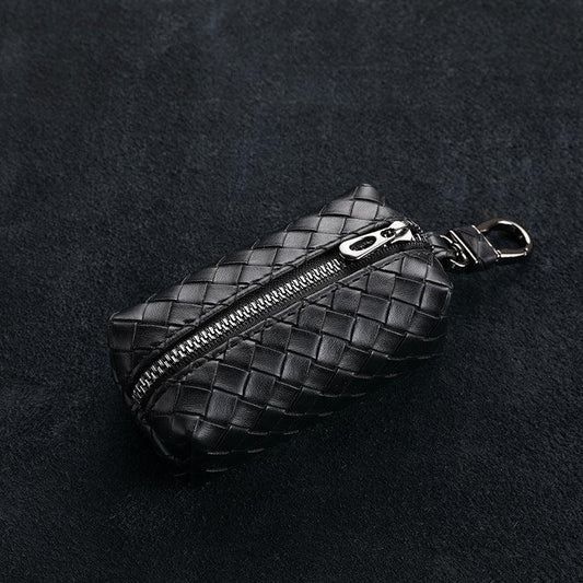 Men's Retro Woven Key Bag Coin Purse Large Capacity Key Bag