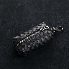Men's Retro Woven Key Bag Coin Purse Large Capacity Key Bag