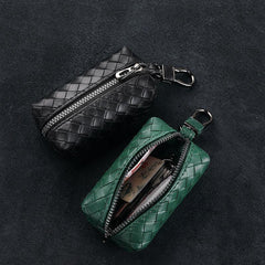Men's Retro Woven Key Bag Coin Purse Large Capacity Key Bag