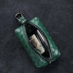Men's Retro Woven Key Bag Coin Purse Large Capacity Key Bag
