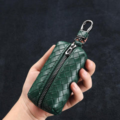 Men's Retro Woven Key Bag Coin Purse Large Capacity Key Bag