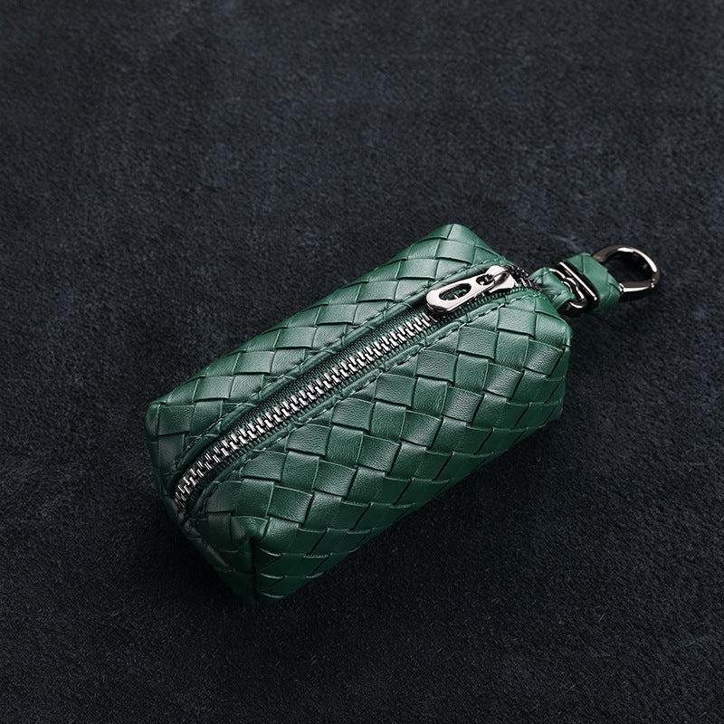 Men's Retro Woven Key Bag Coin Purse Large Capacity Key Bag