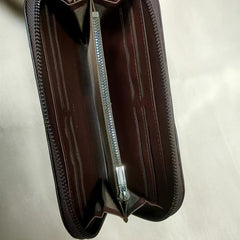 Men's Leather Zipper Handbag Multifunctional Wallet Large Capacity Clutch